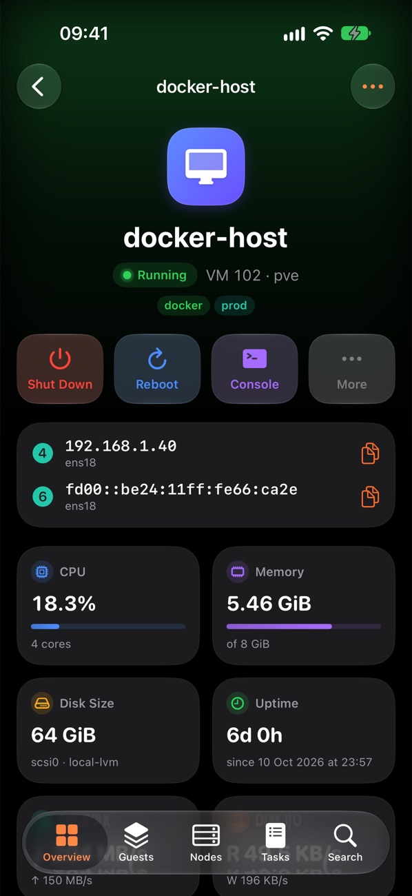Guest detail in dark mode